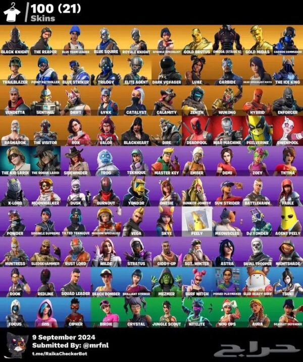 🔥 Fortnite Account – Black Knight, The Reaper, Royale Knight, 100 Skins – OG Season 2 – Last Activity 30+ Days