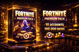 👑 Fortnite Premium Pack – 10 Accounts (100–300 Skins)